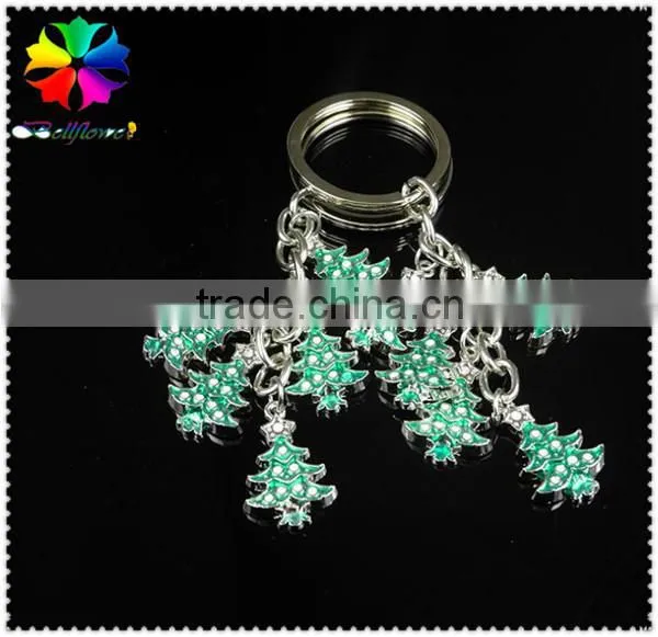 Christmas tree metal custom keychain