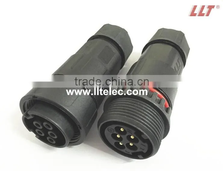 5 poles screw connection male to female waterproof connector
