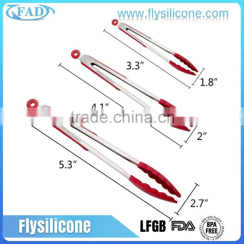 Silicone head stainless steel handle,Silicone Material and Tongs Utensils Type Silicone Tastry Tong