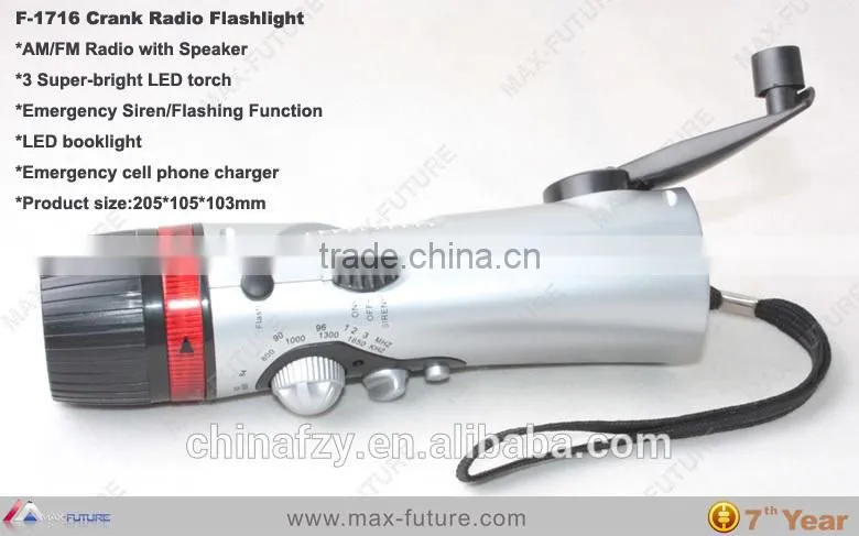 Torch Light,Dynamo Crank Radio with Speaker