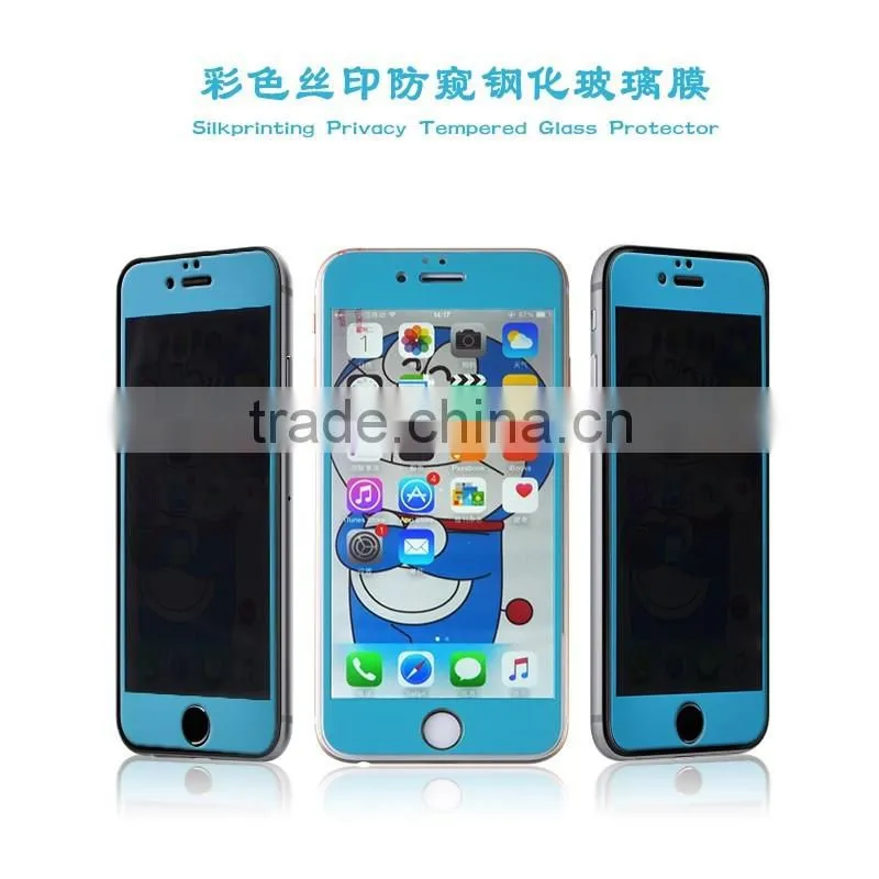 Silk-printing colorful screen protector OEM welcome factory top sales privacy glass screen protector