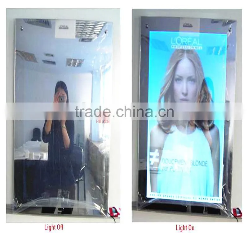 Cheap super brightness magic mirror plastic lightbox wholesale
