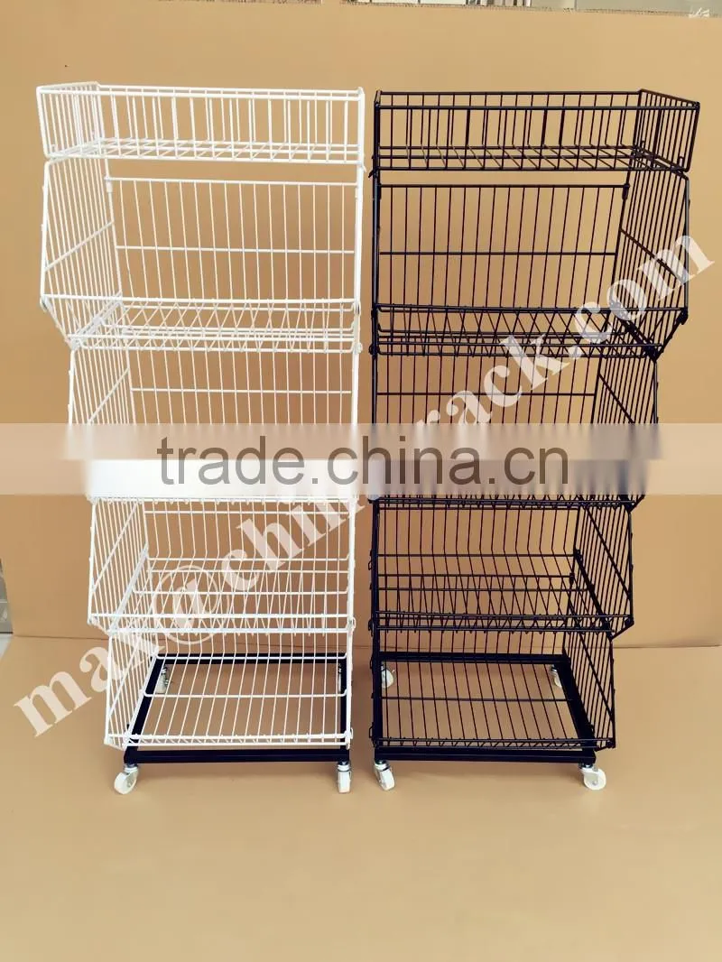 Tier Folding Snack Wire Basket Display Rack