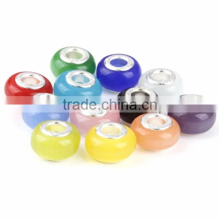 gemstone big hole cat eye bead for jewelry