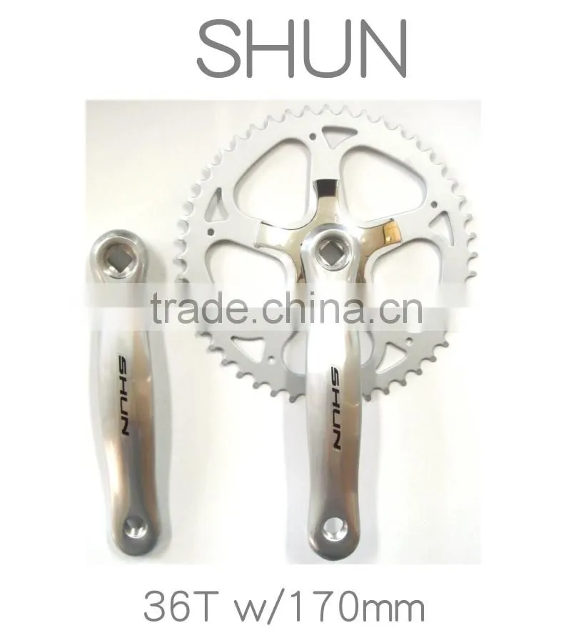 Taiwan made SHUN single chainring 5-arm steel 36T chainwheel alloy crank