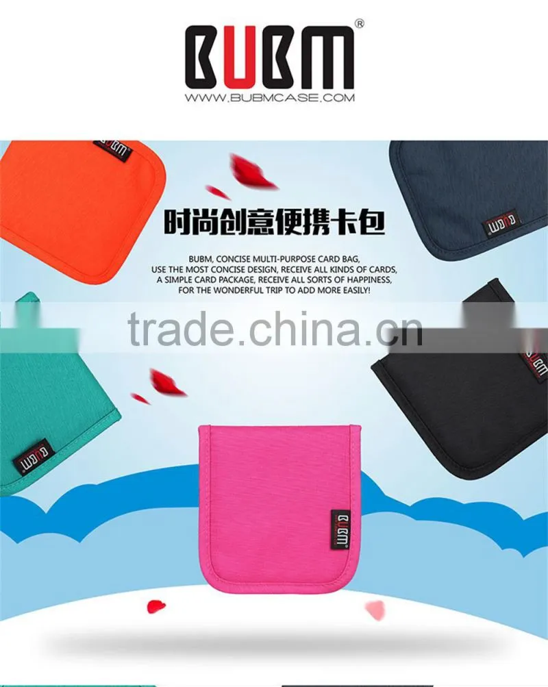 Nylon material orange custom card holder with protablet Card Wallet Wholesale