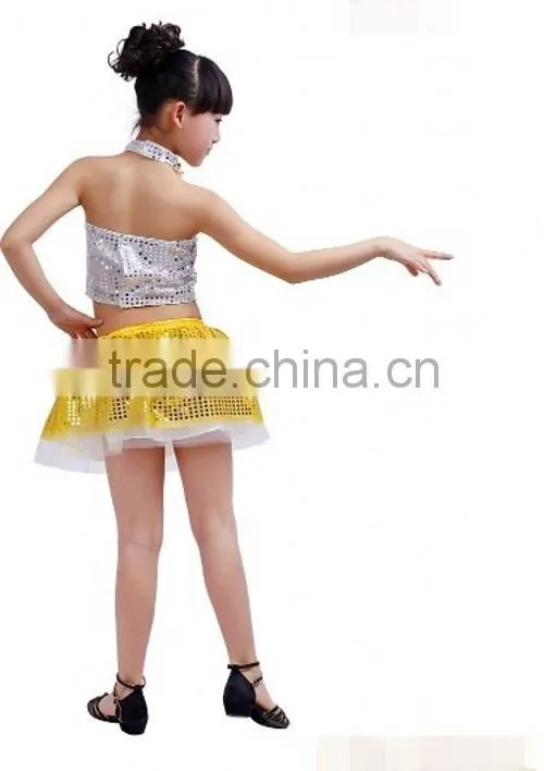 Children Girl Latin Dance Dress Yellow Red Rose Red Children Girl Latin Dance Dress