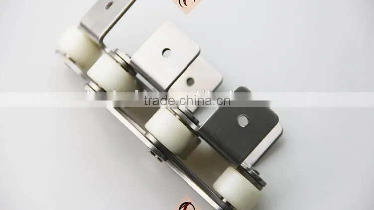 duble pitch plastic chains conveyor SUS chains with attachments & large rollers