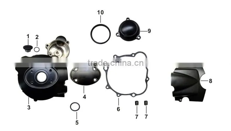 Motorcycle left crankcase cover engine left rear cover for TC200