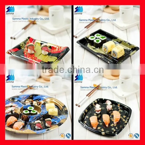 Disposable Plastic Round Black Sushi Containers