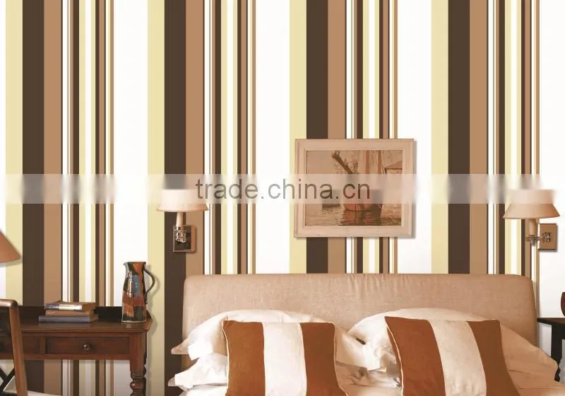 Classic Non woven colorful stripe wallpaper pink