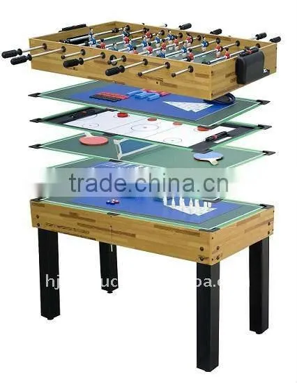 Factory promotion 12 in 1 Billiard table, shuffle board, bowling, poker card, chess, dice, ring, backgammon etc..
