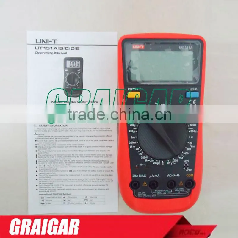 UNI-T UT151A Modern Digital Multimeter LCD Handheld mini Multipurpose meter ac dc Volt Amp Ohm Capacitance Tester