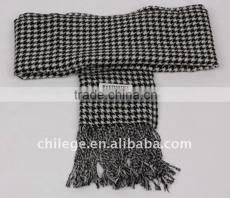 houndstooth wool print scarf shawl