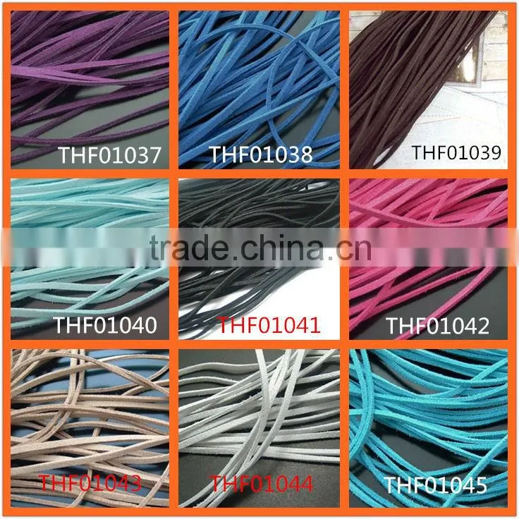 Cord ,faux suede lace, mixed colors, 2.5x1.5mm.factory price,wholesale cheap ,diy jewelry making