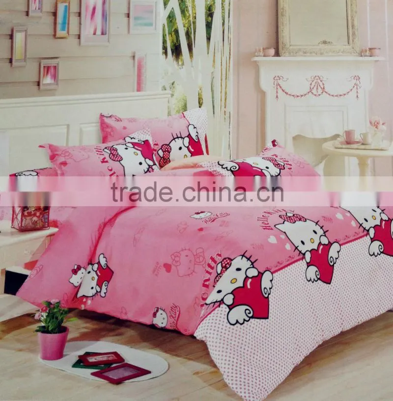 100% microfiber polyester cartoon pattern printed wrinkle free peach skin comforter sets