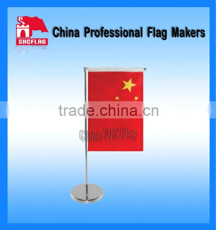 Metal pole stand desk flags
