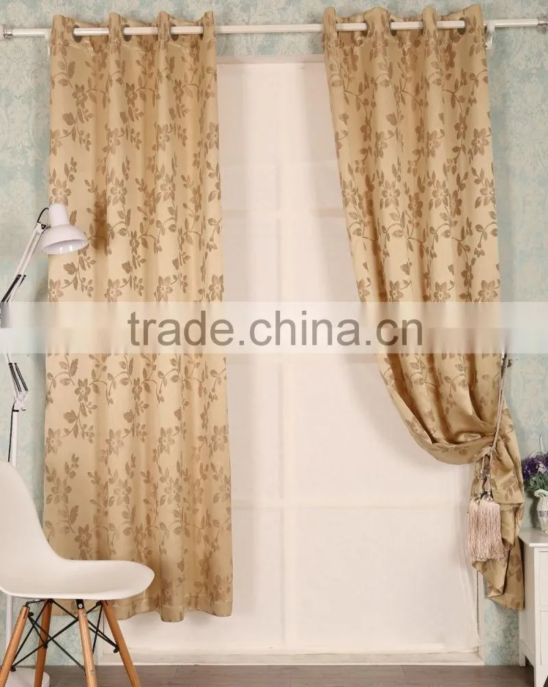 Jacquard Curtain Panel Grommet Drapery make of 100% polyester fabric