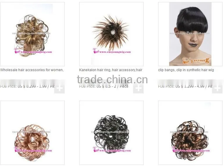 Custom made elastic band synthetic hairpieces, wigs hair accesorries