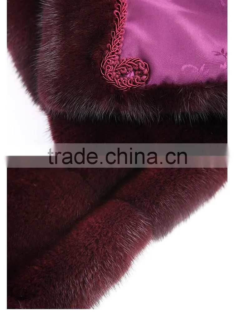 2015 popular winter real mink fur coat for womens