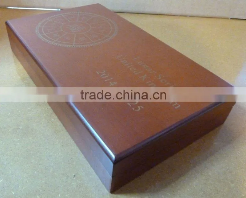 Lunar Series UK Royal Mint Wooden Coin Box for 12 x 1 oz Silver Coins