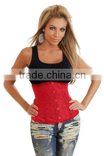Accept paypal wholesale women underwear brocade sexy red mature corset