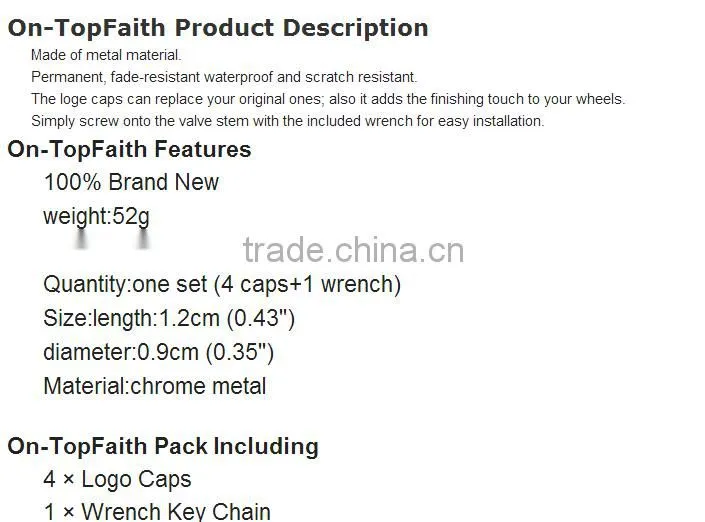 Guangzhou factory price Wrench valve caps valve stem protection caps