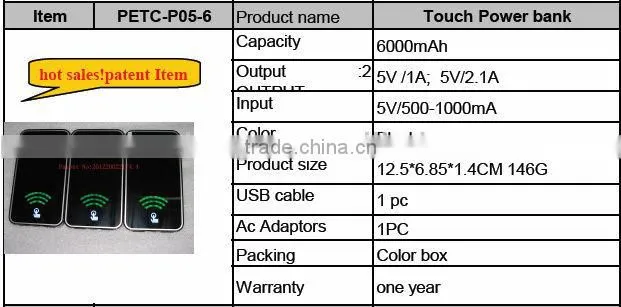 Best sellers!!! 6000mAh power bank mobile portable