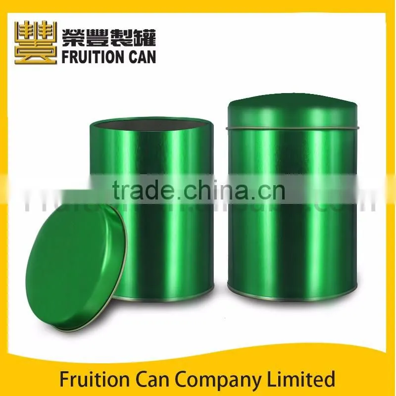 Green tea tin with domed lid