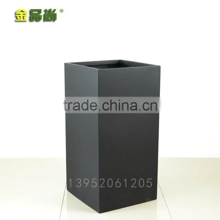 matt white rectangular uv resistant glass fiber urn