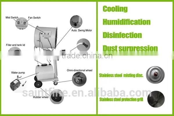 Electric stainless steel water mist system