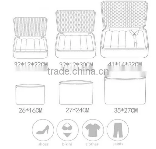 Chian made good quality custom logo Mesh material storage case and bag sets small middle and big size