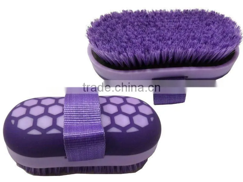 grooming tool plastic back horse dandy brush