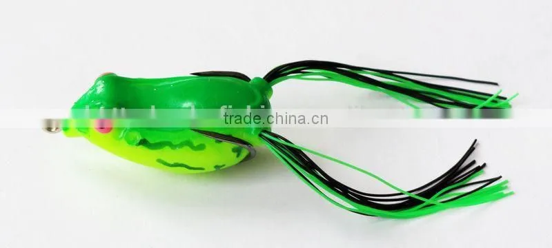 frog fishing lure with 2 sharp hooks