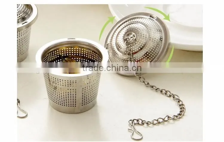 2 set of stainless steel 304 tea infuser cup with 2 bottom trays + 1 tea spoon