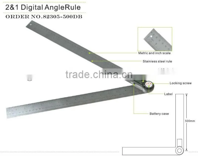multifunction hand tool stainless steel digital angle ruler meter