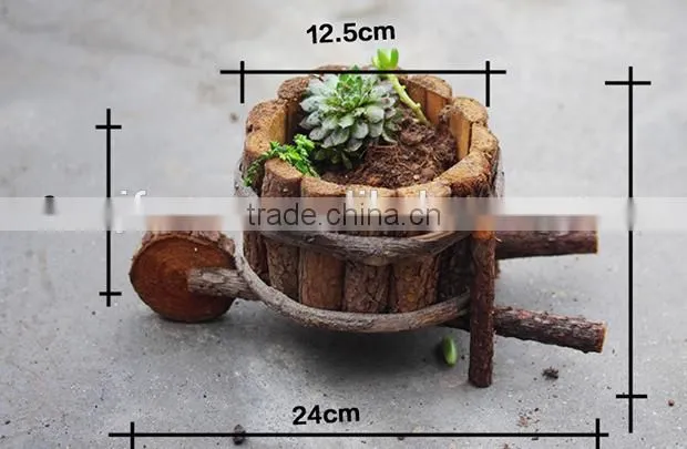 Creative small trailer small wooden planters for succulent plant