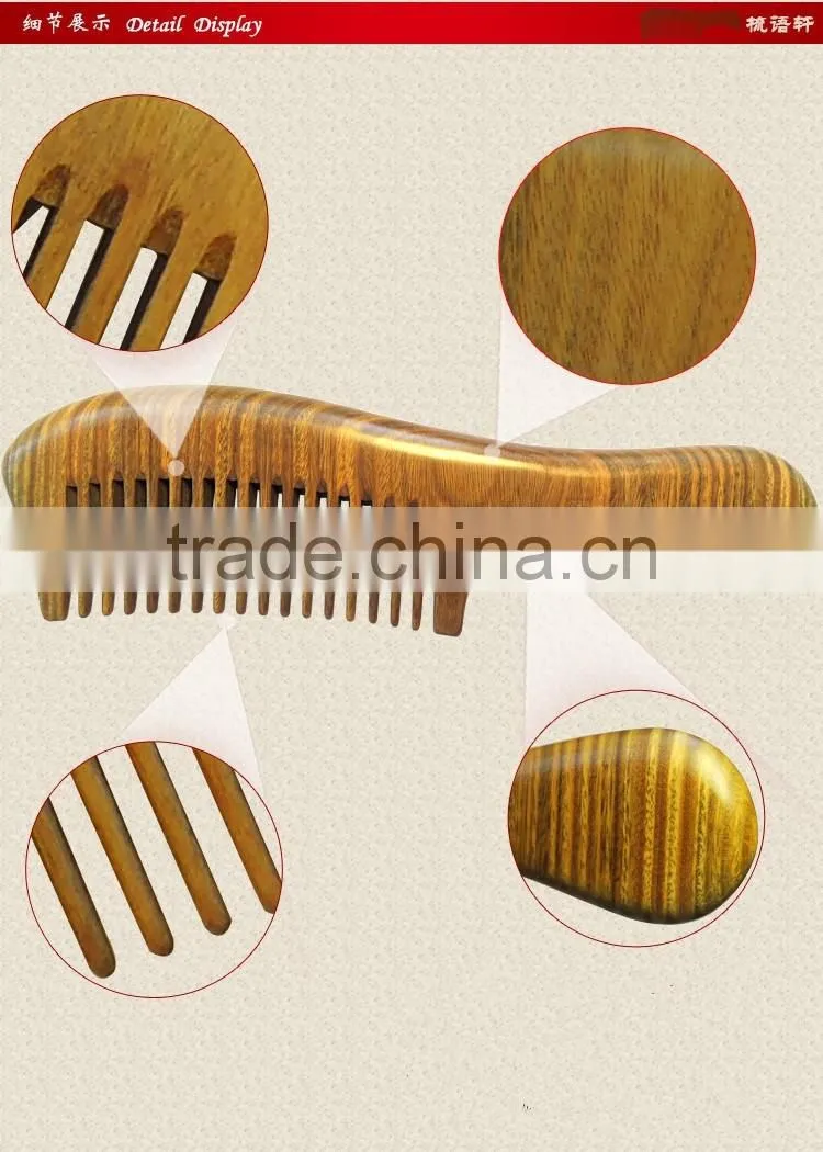 Anti-static Sandalwood Comb with Handle for Curly Hair