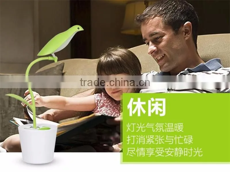 Simple Free Bird Lamp LED small table lamp bedroom bedside Foldable USB Rechargeable Lamps