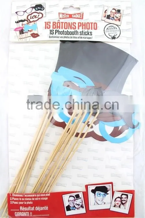15 pcs Party Photobooth Props DIY paper photo booth props with sticks