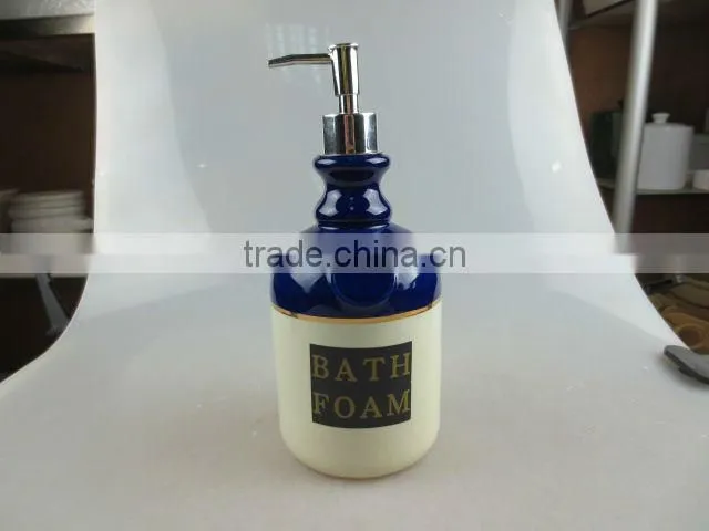 color-glazed ceramic bath foam jar