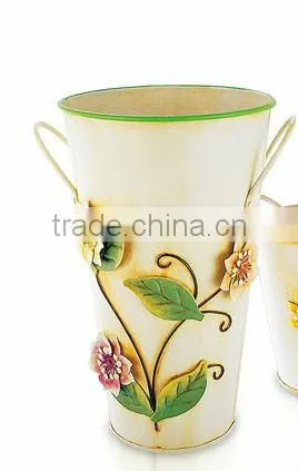 FB0001 flower galvanized metal bucket with handle Pot Planter