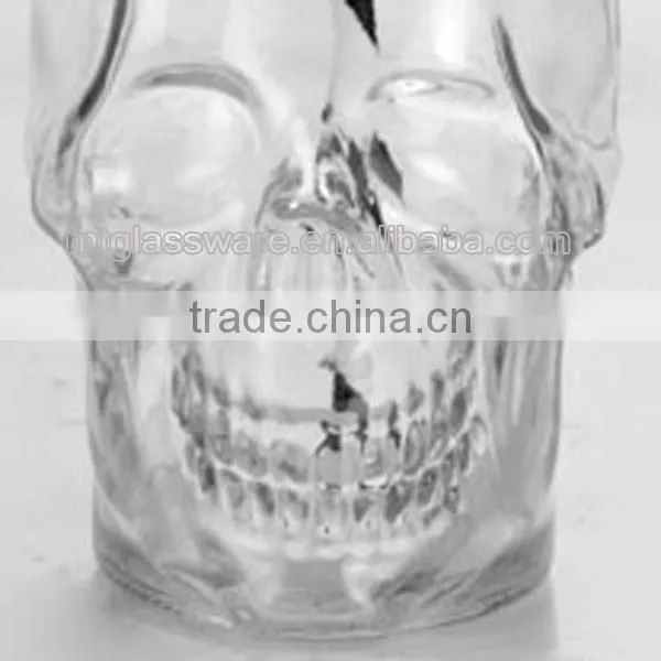 16oz skull shape ,juice mug glass mason jar with lid