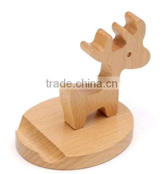Beech material wooden mobile phone holder