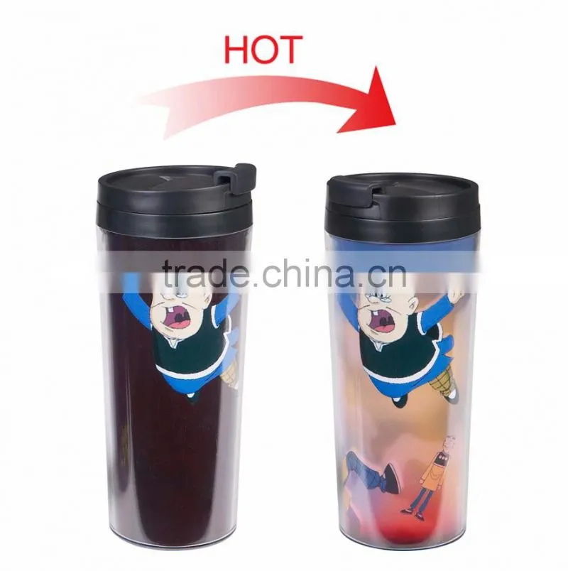 Color changing PS PP inner plastic thermos mug