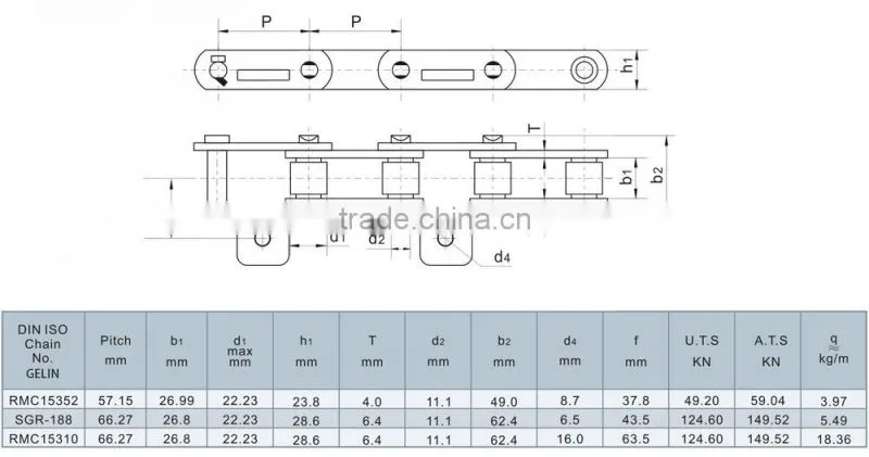 RMC15491 China factory stone paving machine conveyor chain for paver