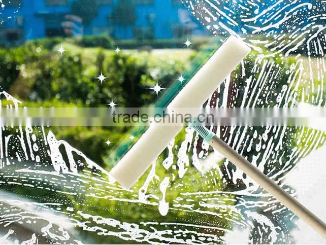 long handled window cleaning foam, squeegee and sponge