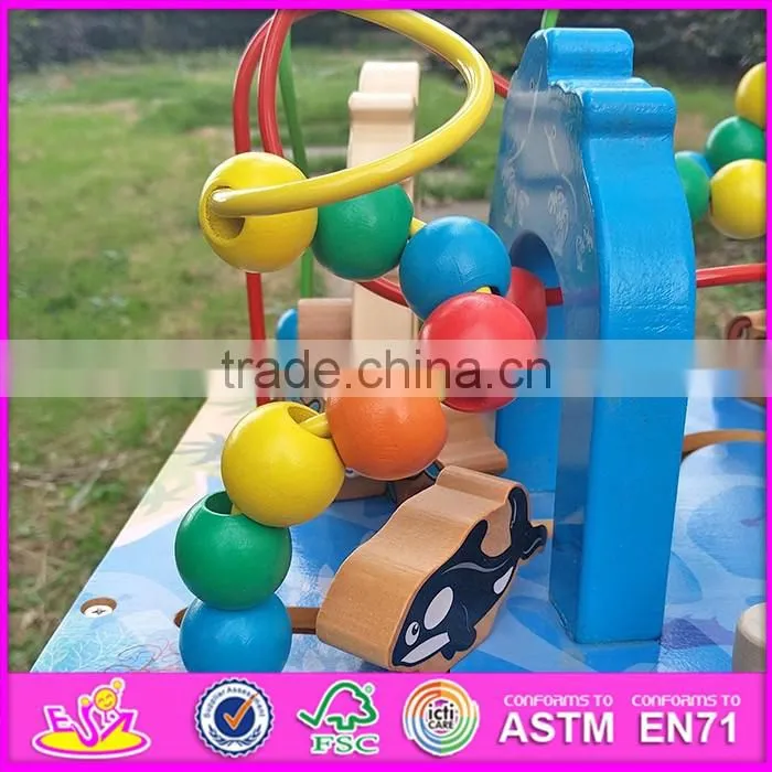 2017 Top fashion children bead maze wooden toys for toddlers W12D033-S