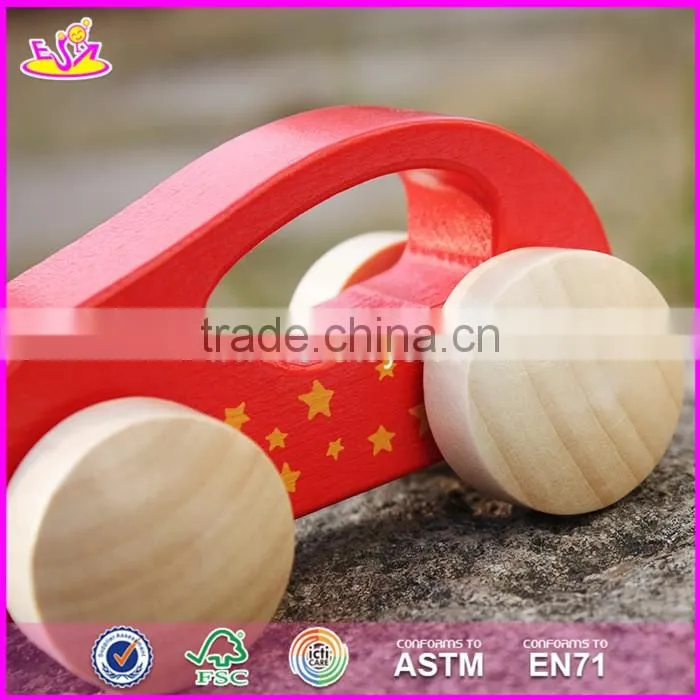 2017 New fashion funny 8 pieces toddlers small wooden cars W04A341