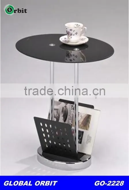 Living room furniture, metal legs for modern glass design magazine rack console tables